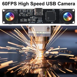 ELP 3D Stereo USB Camera 1080P 60fps High Speed Webcam 180 Degree Fisheye Sync Dual Lens 4MP VR Camera Plug and Play Face Recognition QR Code Scanning for Industrial Security