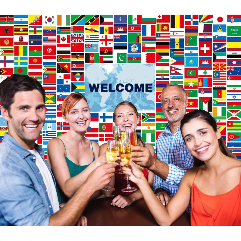 World Flags Banner Decorations - 230 Country Flags, Olympic Party