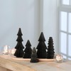 Honeycomb paper Black Set of 5 trees, minimalist Christmas tabletop