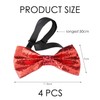 CVDYWDJIE 4 Pieces Sequin Bow Tie, Glitter Bow Tie, Party
