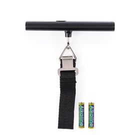 Salter SA00640BFEU12 Stainless Steel Luggage Scale – Digital Weight Scale for Travel, Compact Suitcase Weigher, 50kg Capacity, Easy Grip Handle, Tare Function, Portable, Save On Excess Baggage Charges