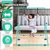 Triclicks Foldable Gymnastics Bar with Rings, Adjustable Height Expandable Training