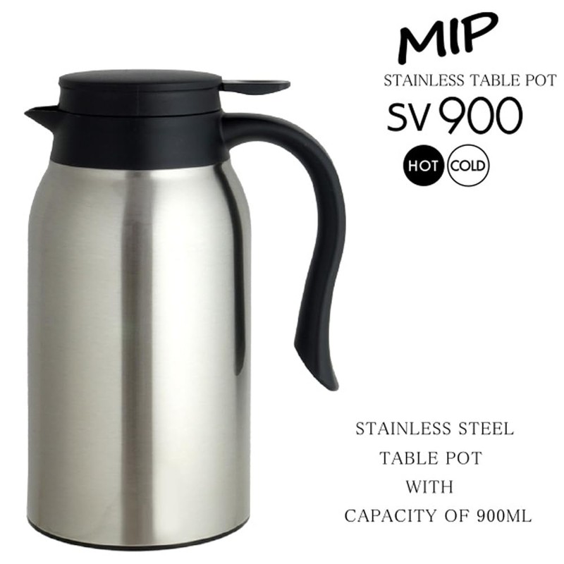 Living 410708 Hot and Cold Insulated Tabletop Pot 0.9L Silver