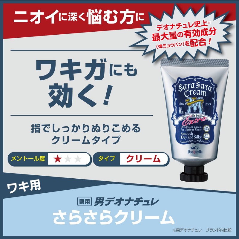 Deonature Men's Smooth Cream, For Walnut, Straight Antiperspirant Cream x