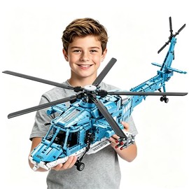 Military Helicopter Building Blocks Set, 1521PCS Army Airplane Bricks Model–Air Force Utility Helicopter Toy with Rotating Blades, Detailed Cockpit, Tactical Gear–Collectible Gift for Boys Teen Adults
