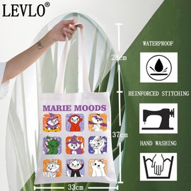 LEVLO Marie Cat Tote Bag Marie Fans Gift Cartoon Marie Moods Shoulder Bag Marie Merchandise, Marie Mood T