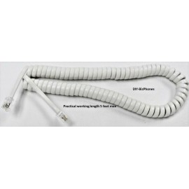 DIY-BizPhones-AT-T-Trimline Bright White 9Ft Handset Cord AT&T Trimline Phone CL2909 Princess Curly