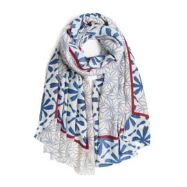 QIUTIMIY Lightweight Scarves Floral Cotton Scarf for Women Fashion Shawl Wraps Thin Fall Winter Neck Scarves(Flower Scarf 1)