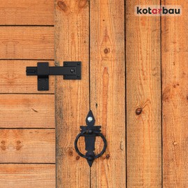 KOTARBAU® Set of 2 Door Bolts 5 x 15.5 cm Deadbolt Lock Powder-Coated Steel Gate Bolt Black Lockable Shutter Throw Sliding Bolt Garden Gate Lock Door Lock