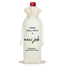 LAGZDFC Pairs Well With A New Job Wine Champagne Gifts Bag, Good Luck Finding Coworkers Better Wine Wrap Bag, Going Away Present, New Job Gifts, Farewell Leaving Congratulations Present for Coworker