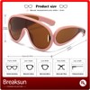 Breaksun Fashion Wave Mask Sunglasses for Women Men Oversized Silver