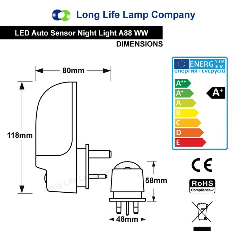 LED Plug in Night Light Dusk to Dawn Automatic Sensor
