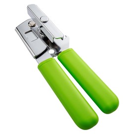 Simple Steel Can Opener - Sturdy Metal Manual Lid Opener, Long-Lasting, Durable, Turn Knob, Tough & Sharp Tin Puncture Teeth Rollers, Non-Slip ABS Grip Handles, Rustproof, Bottles, Jars, Colour Range