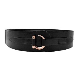 TeeYee Black Leather Belts Elastic Renaissance Waist Stretch Retro Belt Vintage Fashion Medieval Fashion Hook Belt Medium