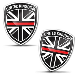 SkinoEu 2 x 3D Gel Sticker United Kingdom UK Thin Red Line Union Jack Britain British Flag Badge Car Bicycle Motorcycle Tuning F 117