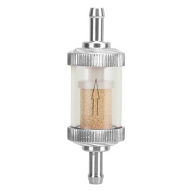 Motorcycle Fuel Fuel Filter Carving ABS Heat Resistance for 6 mm Diameter Motorcycle (Silver)