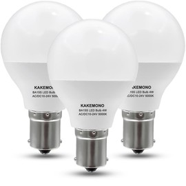 KAKEMONO 12 Volt 1383 1139 RV Led Light Bulbs BA15s 4W 20-99 1141 1156 12V Vanity Replacement for Camper Trailer Motorhomes Marine Boat Interior Lighting, Daylight White 5000K,Pack of 3