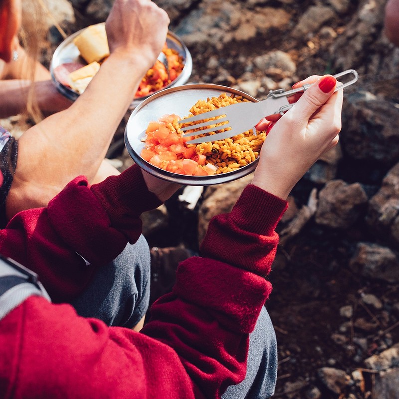 Portable Folding Titanium Spork Fork Outdoor Camping Cutlery Travel Tableware(Fork