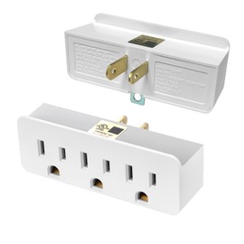 TENINYU Grounded Adapter 3-Prong to 2-Prong Triple Outlet Converter - UL Listed 3 Pin to 2 Pin Polarized Plug Extender Power Strip, Wall Plug Splitter with 3 AC Outlets for Household Appliances (1)