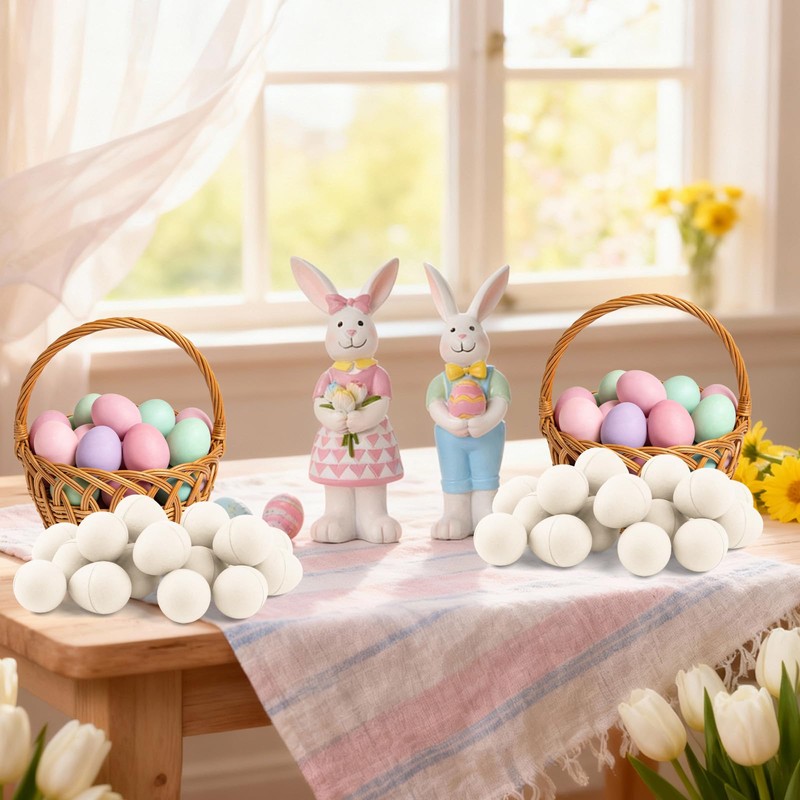 36 Pcs DIY Paper Mache Easter Eggs,3.2"x2.2"Durable Easter Eggs Empty,Cardboard