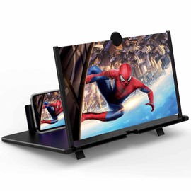 JinRui-T 14" Phone Screen Magnifier 3D HD Phone Screen Amplifie Foldable Screen Enlarger Movies Videos Gaming for Smartphone (Black)