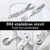 YUXIANLB 2pcs Folding Spoons & 2pcs Foldable Forks for 10oz