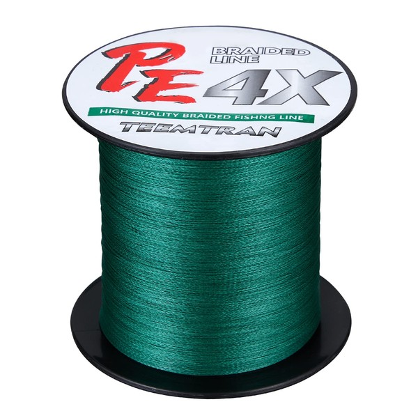 Teemtran Fishing Line 4X Strands, Braided Fishing Line 327Yds -