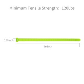 XINGO 100 PCS 16 inch Cable Zip Ties Heavy Duty, 120 lbs Tensile Strength, Self-Locking Premium Plastic Cable Wire Ties for Indoor and Outdoor (Apple Green)