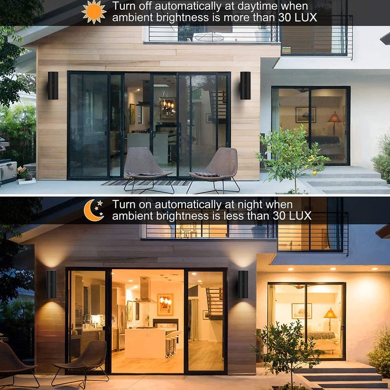 Tipace 2 Pack Dusk to Dawn Modern Outdoor Porch Lights