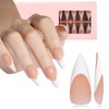 AILLSA Uñas Postizas Francesas de Gel, 180 Unidades, Largas, Almendradas,
