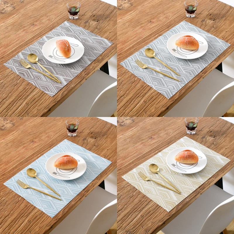 ASYOUWISH Set of 6 PVC Kitchen Table Place Mats, Non-Slip