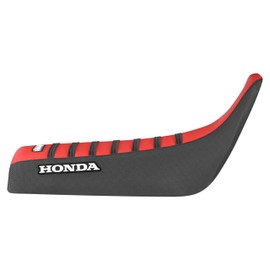 Enjoy Mfg Seat Cover - Compatible Fit for 1993-2024 Honda XR 650L - #215 Logo (Black Sides/Red top/Black Ribs)