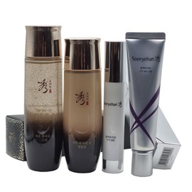 beautiful Sooryehan Jau Luxury Jean 4-Piece Set (Skin + Emulsion + Cream + Dark Spot Ampoule) Women's Basic Skincare Set, 1 Set / 수려한 자우 럭셔리 진 4종(스킨+에멀전+크림+기미앰플) 여성기초세트, 1세트