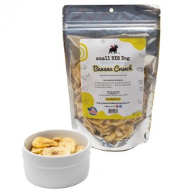 Small Big Dog Banana Crunch Treats, 5 oz. Chips Cooked in Coconut Oil, Wheat-Free, 100% Natural Ingredients, Delicious, High in Potassium, Fiber and Vitamins
