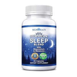 Miracle Sleep Blend | Suplemento natural para dormir con magnesio, melatonina y ashwagandha, 60 cápsulas de mezcla de hierbas | Vegetariano | Sin hábi