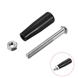 sourcing map Swivel Handle Crank Handle Rotating Bale Handle Length Hand Crank Plastic M8 x 47 mm Black