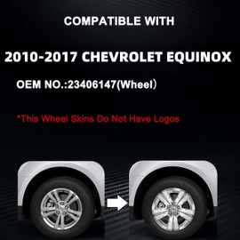 TULALUX Wheel Skins Compatible with Chevy Equinox 2010-2017; 17 inch Wheel Covers; Set of 4 Packs (Chrome)