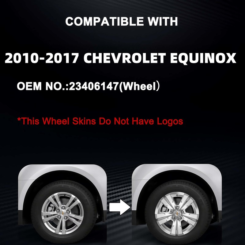 TULALUX Wheel Skins Compatible with Chevy Equinox 2010-2017; 17 inch