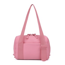Mini Gym Bag for Women: Pink handbag or shoulder bag with Adjustable Straps - With Cute Bow - Yoga Work Workouts