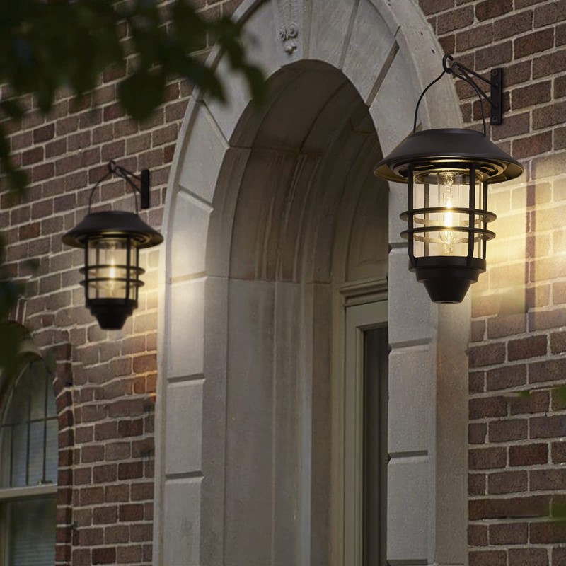 2 Pack Solar Lights Outdoor Lanterns,Waterproof Hanging Solar Lights Lantern