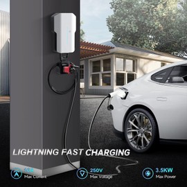 VOBOR Typ 2 auf Schuko Adapter, Typ2 EV Ladegerät 16A 3.5KW für Ladestation, Schuko Steckdose Adapter für Roller, Elektrorollstühle, Elektrofahrräder EV