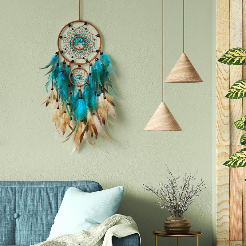 Tree of Life Dream Catchers Handmade Blue Dreamcatcher Home Wall