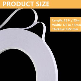 PLAXIARY 3mmx25M 2 Rolls Thin Double Sided Tape Strong Adhesive Mounting Tape for Mobile Phone, Laptop Tablets, LCD Screen, LED Strips, Electronic Parts Removable and Residue Free