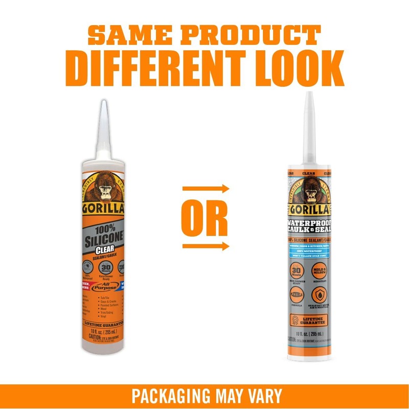 Gorilla Glue Clear Caulk 10Oz Sealant For Home Improvement Waterproof
