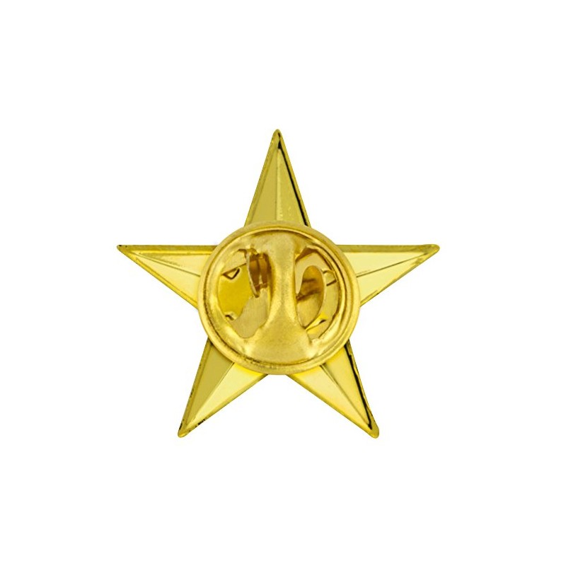 PinMart Military 3D 5 Point Gold Star Lapel Pin