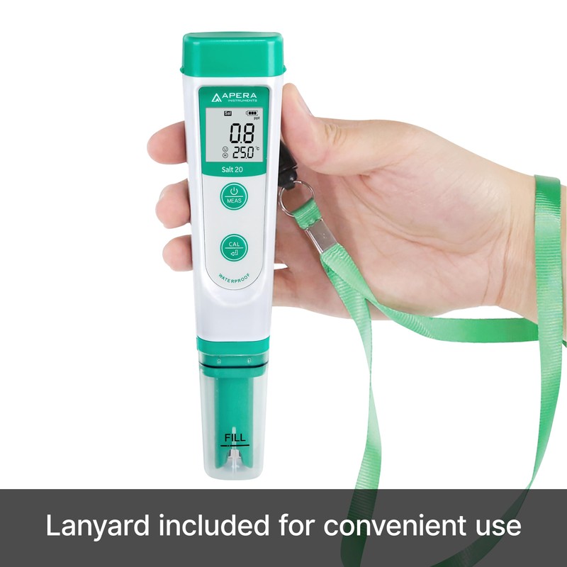 Apera Instruments Salt20 Value Salinity Meter, Pocket Tester, Waterproof, ±1%