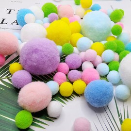 Pack of 500 Colourful Pompoms for Crafts, Colourful Pompoms, 10/15/20/25/30 mm Pompom Balls, Craft Pompoms, Pompoms Balls for DIY Creative Craft Decorations Colourful Pom Poms Pompoms (Colourful