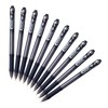 Retractable Ballpoint Pens, BLACK, Pack of 10, Fine Point (0.7mm),