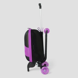 Kids Scooter Luggage - 2-in-1 Ride-On Suitcase with Light-Up Wheels & Adjustable Handle | Carry-On/TSA-Friendly | Fun, Durable, Lightweight Travel Scooter for Boys & Girls Ages 3-12