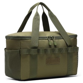Tactical Camping Storage Bag 14L Tactical Utility Tote Bag Camping Cookware Organizer Trunk Organizer (OD Green)